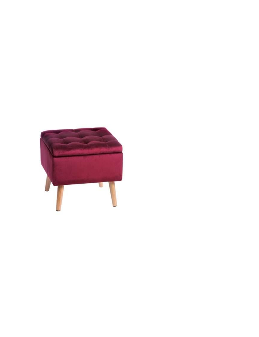 L.VELVET BORDEAUX POUF AMAD 39x39cm$$