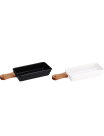 CERAMIC BOWL AND WOODEN HANDLE 29x9x4 cm