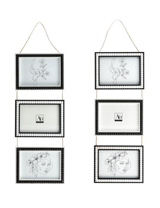 HANGING PHOTO FRAME 3 PHOTOS MDF 54x21cm