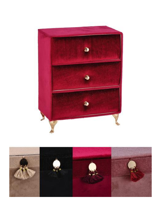 MOBILE VELVET JEWELRY BOX 15x20cm ASSORTED COLORS