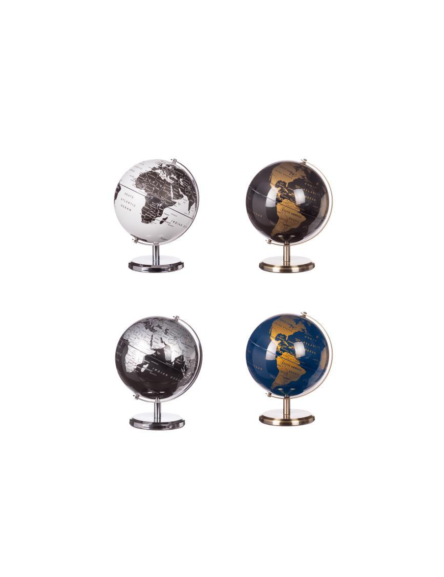 WORLD MAP 4 ASSORTED DECORATIONS 15x20cm