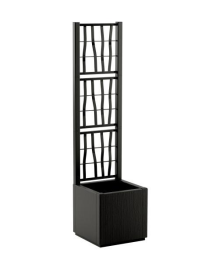 FIORIERA ETHICA QUADRA 36cm GRAFITE CON SPALLIERA
