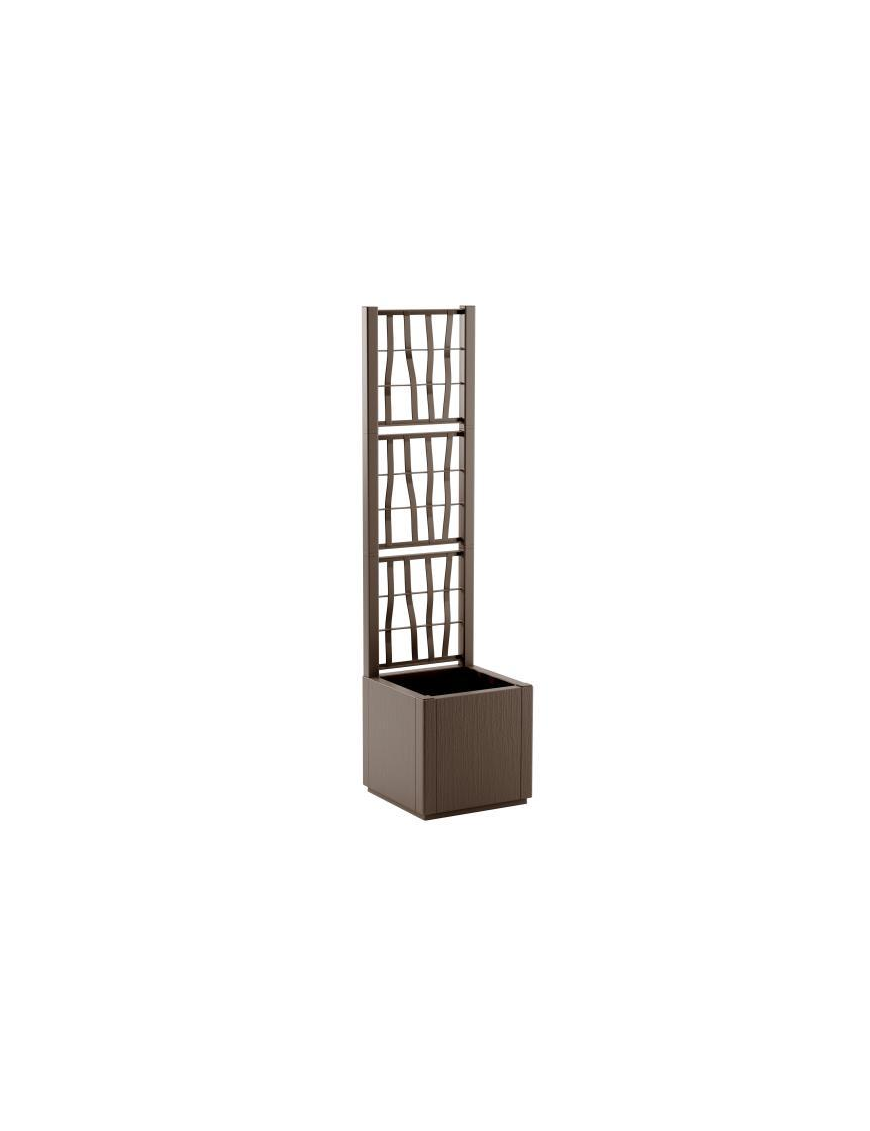 FIORIERA ETHICA QUADRA 36cm TORTORA CON SPALLIERA