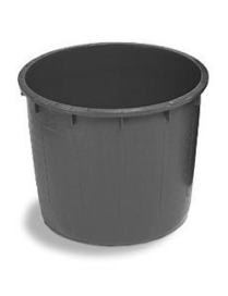 MASTELLONE ROTONDO 130lt NERO SENZA MANICI