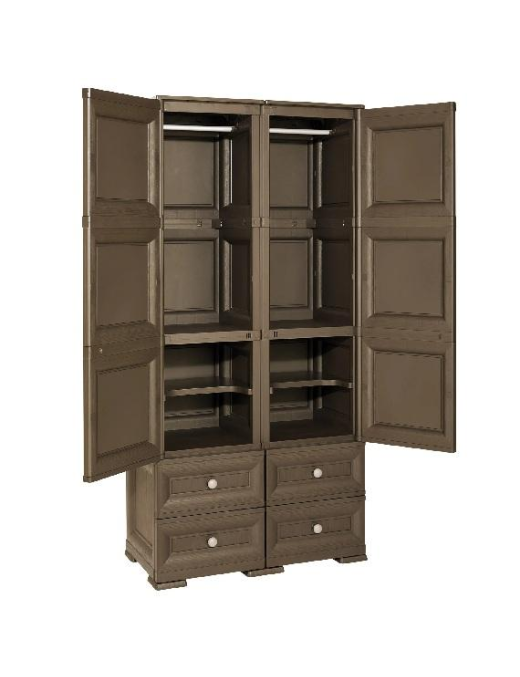 OMNIMODUS LINE WARDROBE + CHEST OF DRAWERS 79x43x164 BROWN
