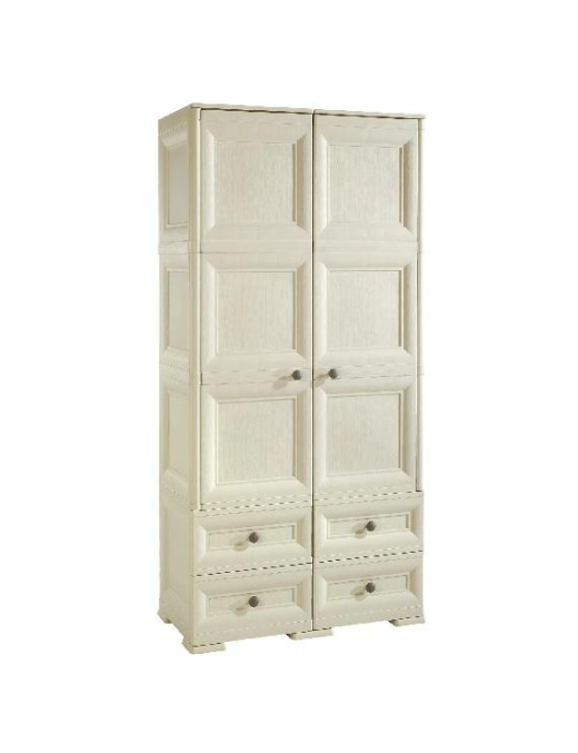 OMNIMODUS LINE WARDROBE + CHEST OF DRAWERS 79x43x164 ANGORA
