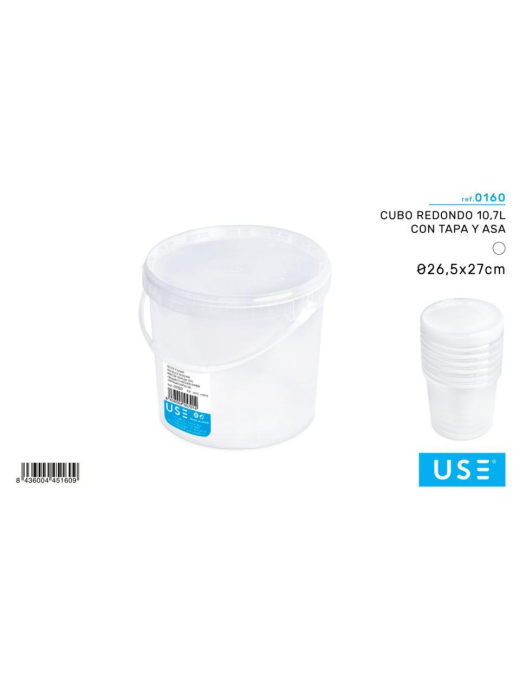 ROUND BUCKET WITH LID 10.7lt