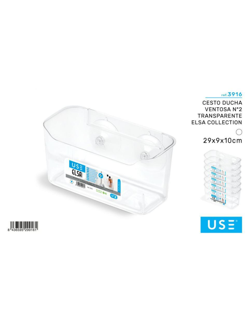 TRANSPARENT SHOWER BASKET 21x10cm