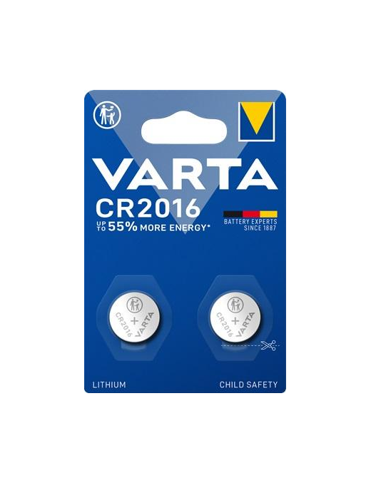 VARTA PILA BOTTONE CR2016 LITIO 2pezzi