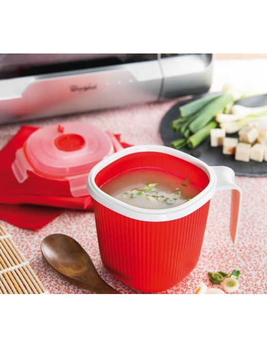 LATTIERA MUG ROSSA PER MICROONDE