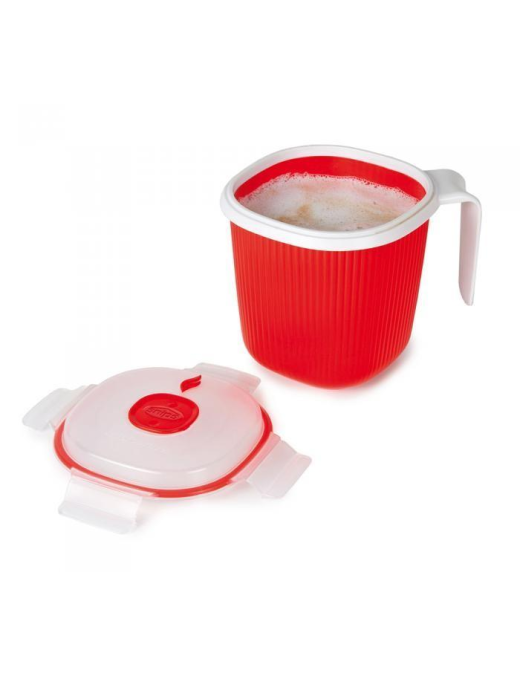 LATTIERA MUG ROSSA PER MICROONDE