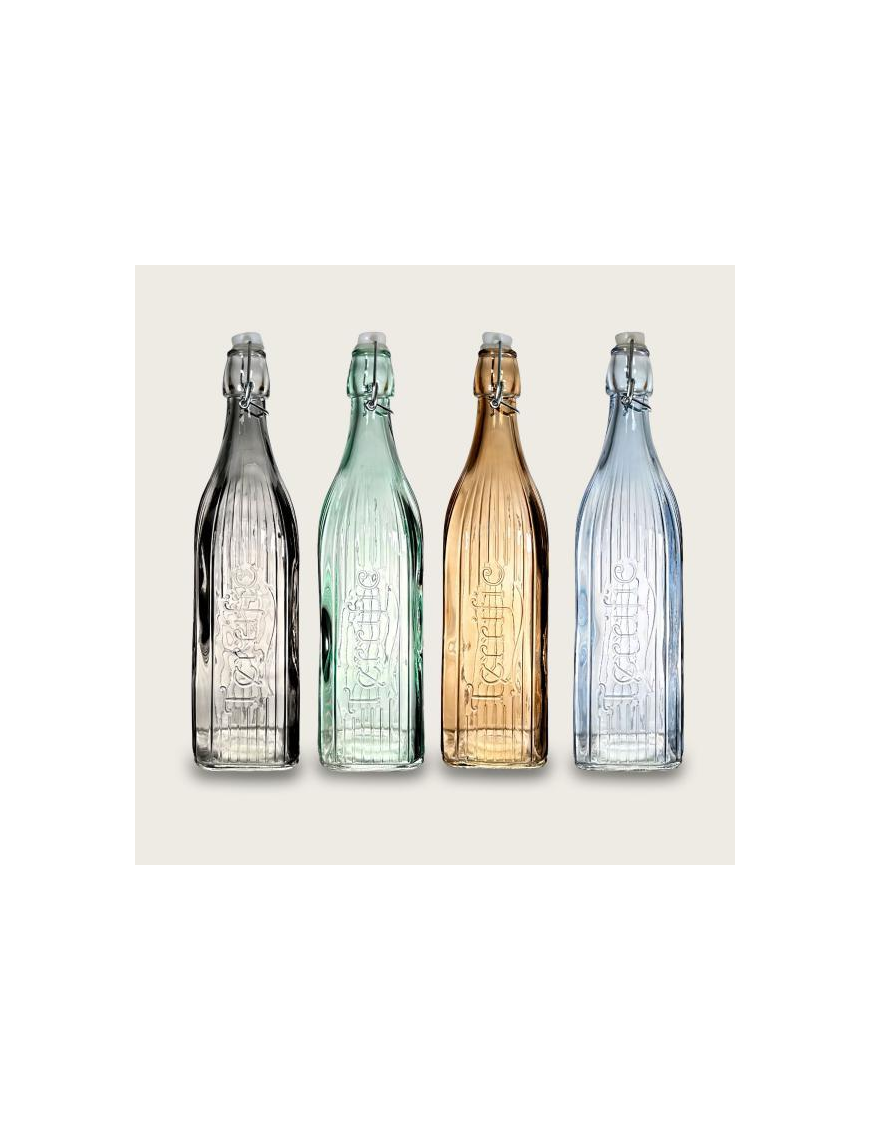 GLASS BOTTLE LINE ASSORTED COLORS 1lt