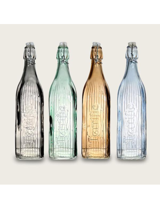 LINEA IN VETRO  BOTTIGLIA COLORI ASSORTITI 1lt