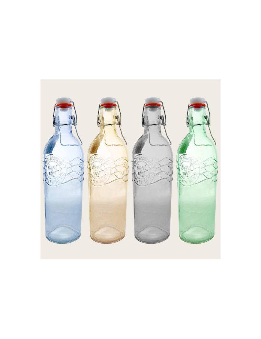 LINEA IN VETRO  BOTTIGLIA COLORI ASSORTITI 1lt