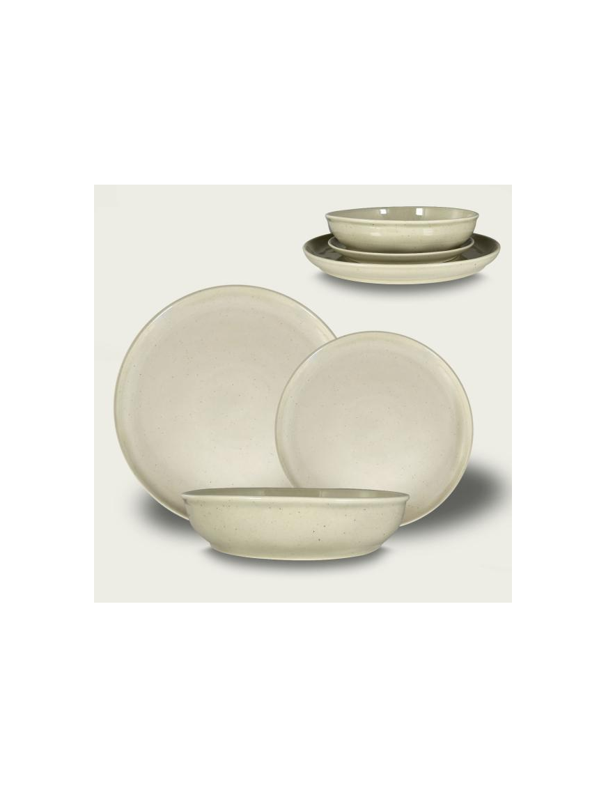 SOUTH PLATE 22cm TAUPE FONT LINE