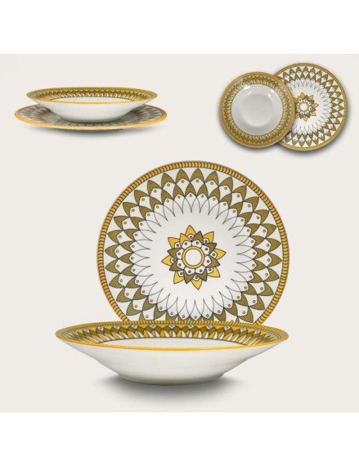 LINEA SAHARA YELLOW SERVIZIO TAVOLA 12pezzi