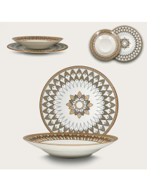 SAHARA BROWN LINE TABLE SERVICE 12 pieces