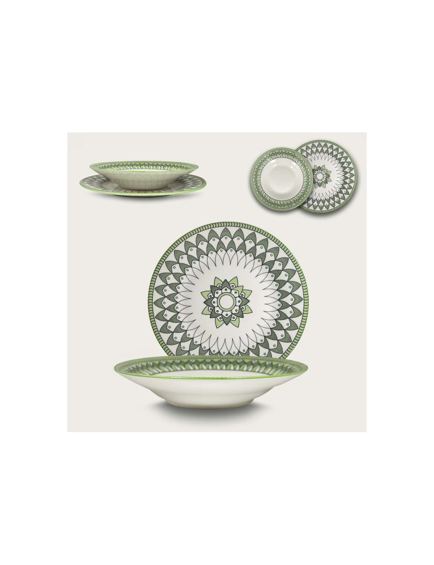 LINEA SAHARA GREEN SERVIZIO TAVOLA  12pezzi