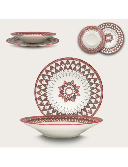 SAHARA PINK LINE TABLE SERVICE 12 pieces