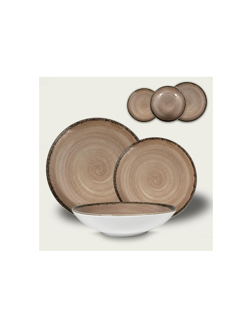 PEPPER LINE TAUPE DINNER PLATE 27cm