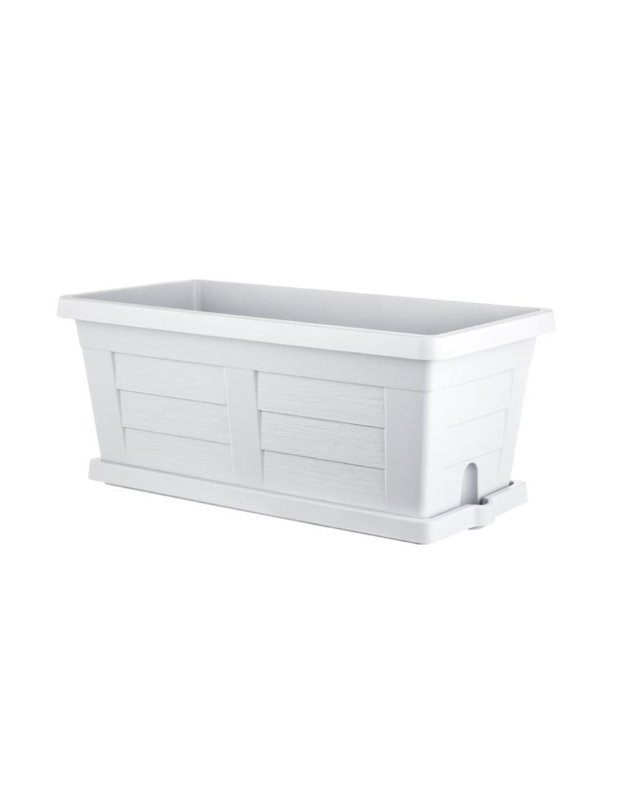FIORIERA EFFETTO LEGNO  40cm GHIACCIO +SOTTOVASO