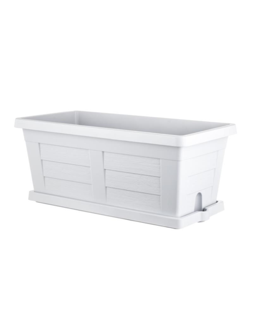 FIORIERA EFFETTO LEGNO  40cm GHIACCIO +SOTTOVASO