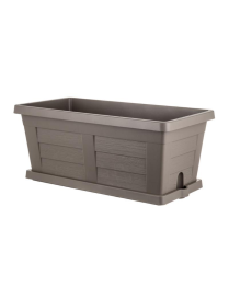 FIORIERA EFFETTO LEGNO  40cm COLOR  CAPPUCCINO+SOTTOVASO