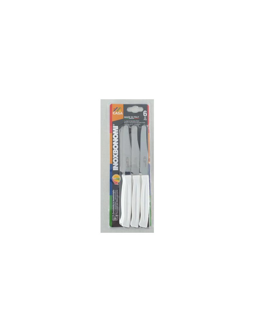 SERIE CASA COLTELLI TAVOLA 6pezzi  11cm BIANCO