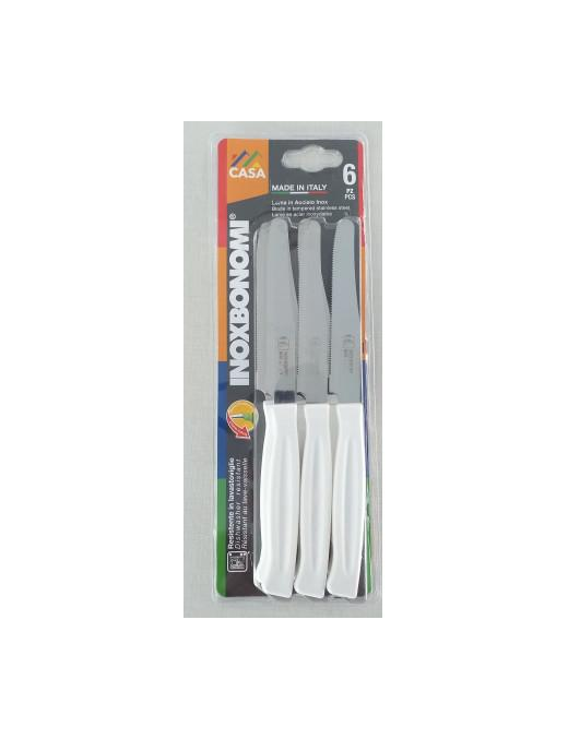 SERIE CASA COLTELLI TAVOLA 6pezzi  11cm BIANCO