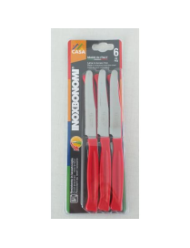 SERIE CASA COLTELLI TAVOLA 6pezzi  11cm ROSSO