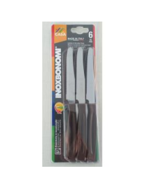 SERIE CASA COLTELLI TAVOLA 6pezzi  11cm MARRONE