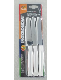 SERIE CASA COLTELLI BISTECCA 6pezzi  11cm BIANCO