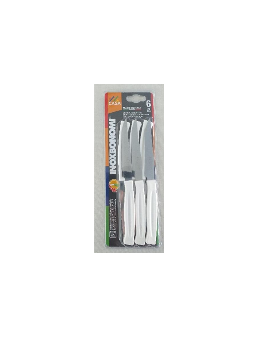 SERIE CASA COLTELLI BISTECCA 6pezzi  11cm BIANCO