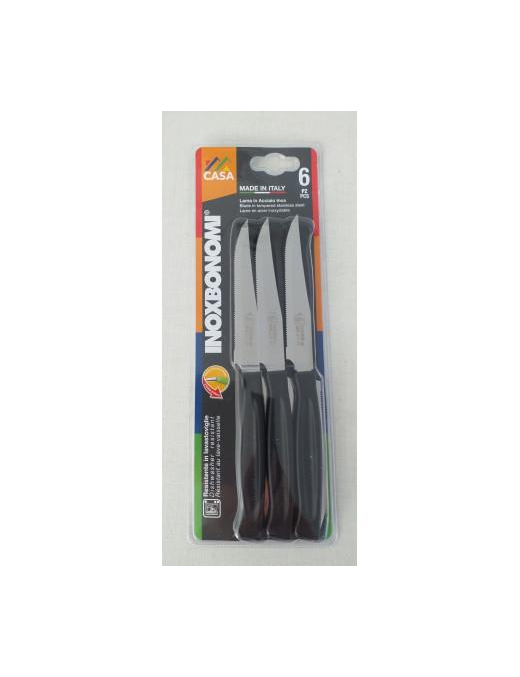 SERIE CASA COLTELLI BISTECCA 6pezzi  11cm NERO