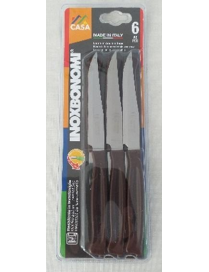 SERIE CASA COLTELLI BISTECCA 6pezzi  11cm MARRONE