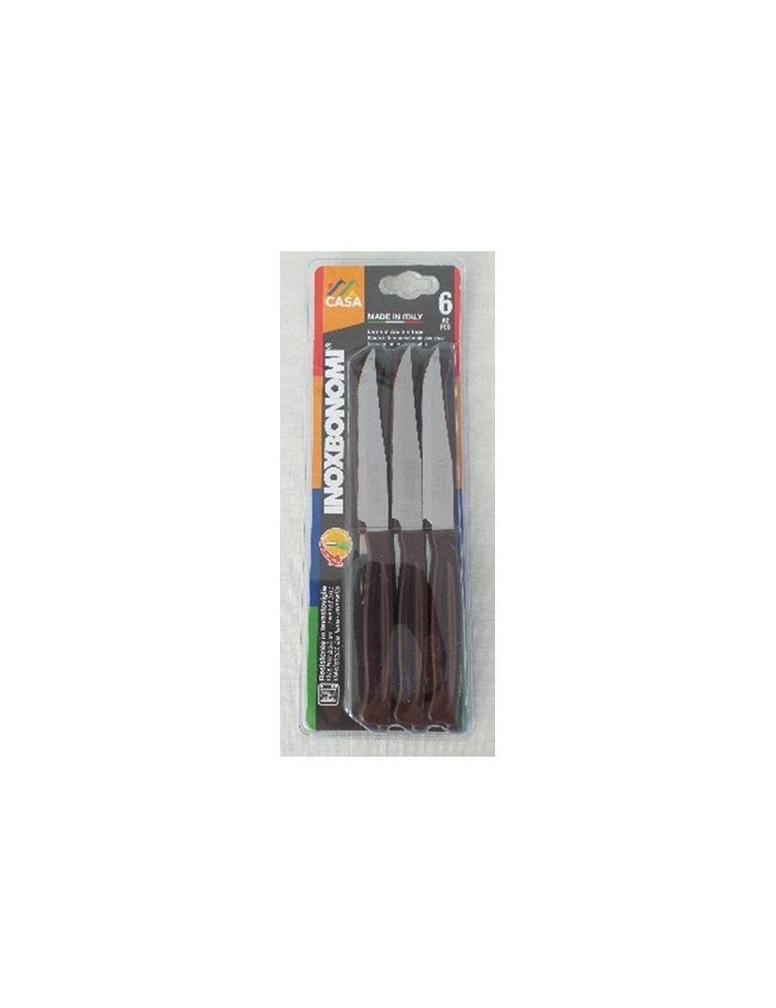 SERIE CASA COLTELLI BISTECCA 6pezzi  11cm MARRONE
