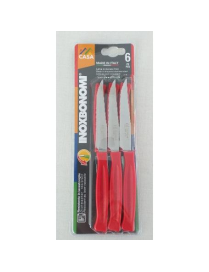 SERIE CASA COLTELLI BISTECCA 6pezzi  11cm ROSSO