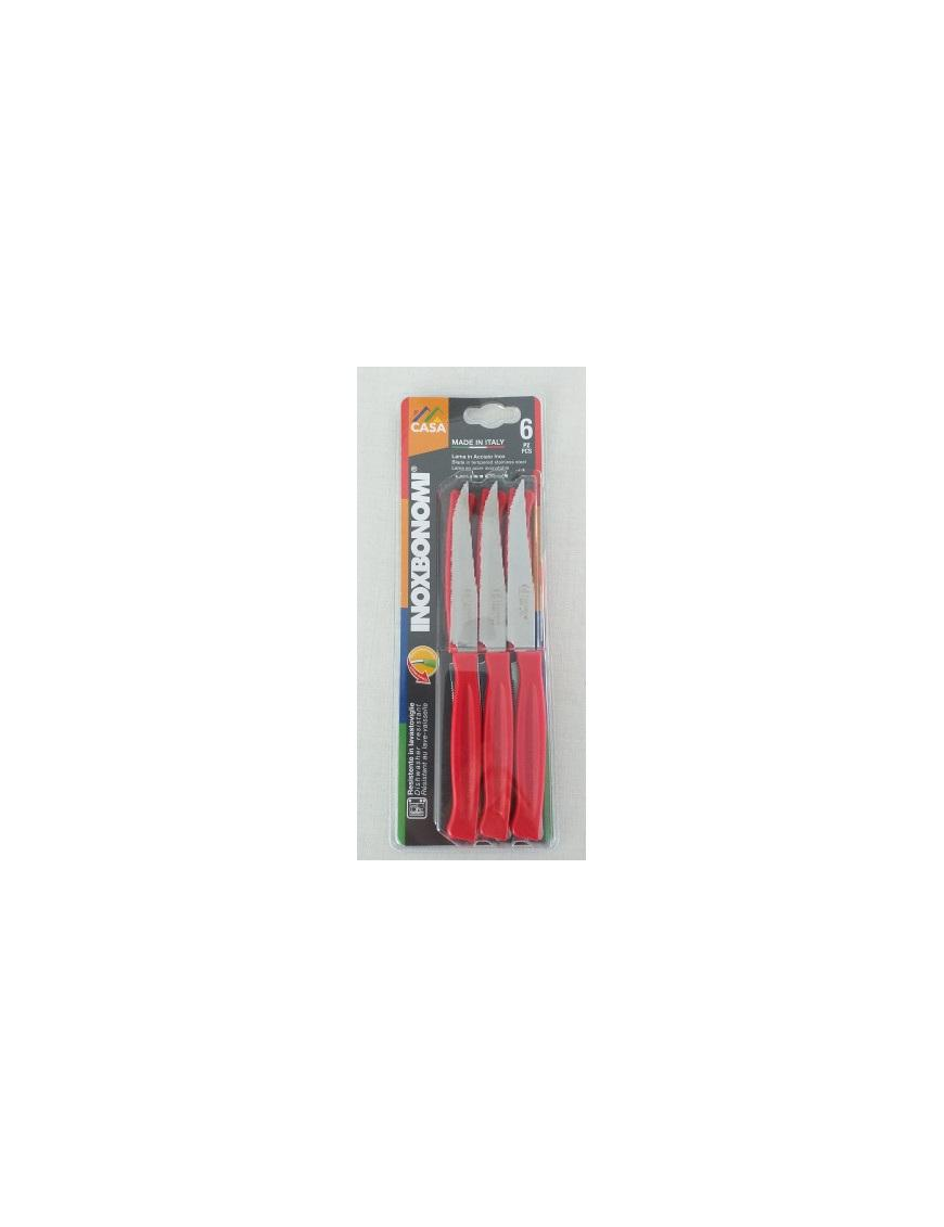 SERIE CASA COLTELLI BISTECCA 6pezzi  11cm ROSSO
