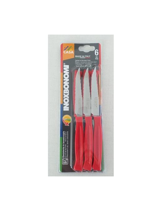 SERIE CASA COLTELLI BISTECCA 6pezzi  11cm ROSSO