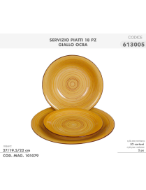 TABLE SERVICE 18 pieces YELLOW OCHER