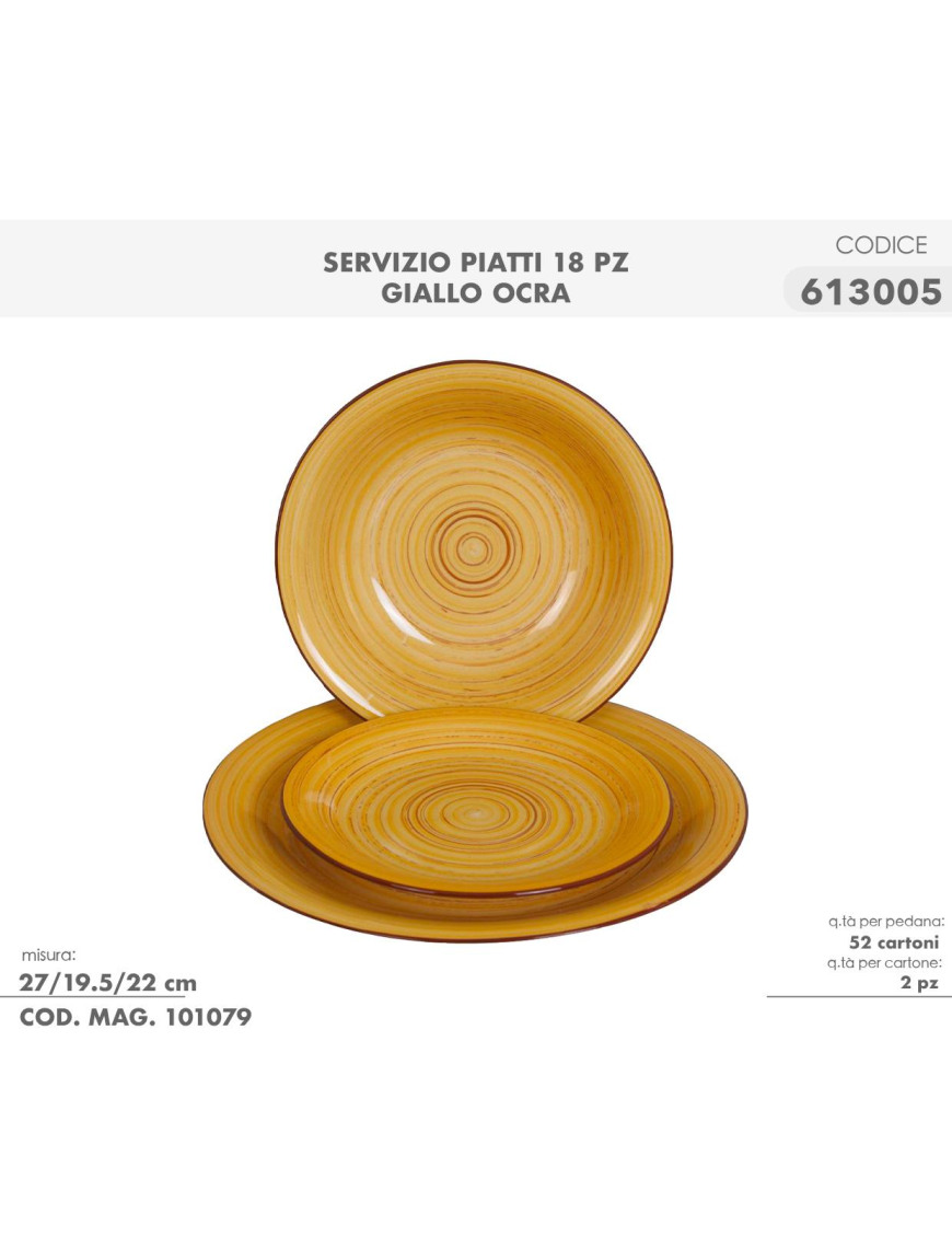 TABLE SERVICE 18 pieces YELLOW OCHER