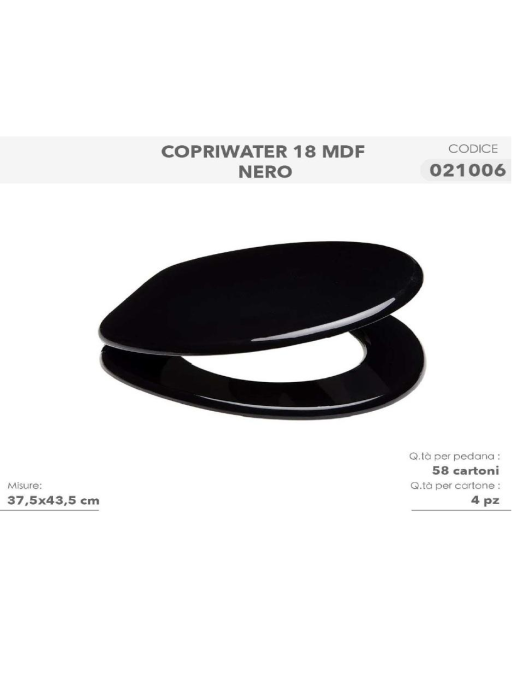 BLACK BATHROOM LINE MDF WC COVER