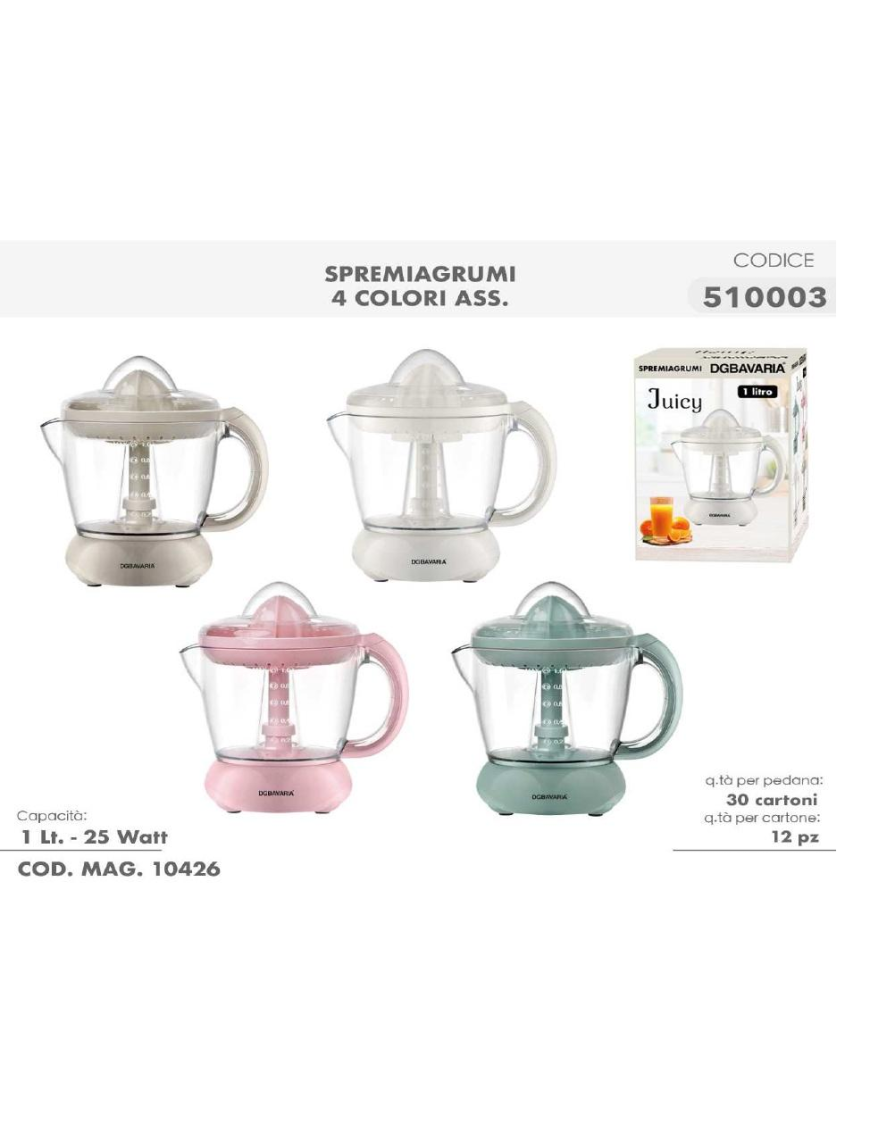 CITRUS JUICER 25W ASSORTED COLORS