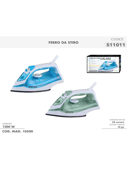 IRON 1200W 2 ASSORTED COLORS