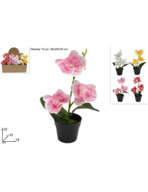 PIANTINA ARTIFICIALE PICCOLA ORCHIDEA COLORI ASSORTITI