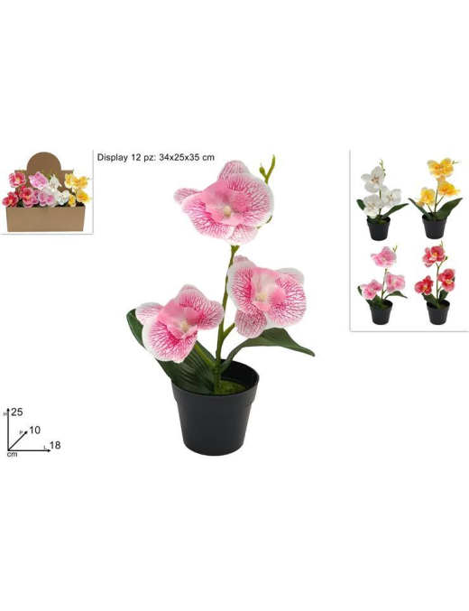 SMALL ARTIFICIAL ORCHID PLANT ASSORTED COLORS