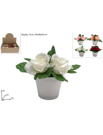 PIANTINA ARTIFICIALE PICCOLA ROSE COLORI ASSORTITI