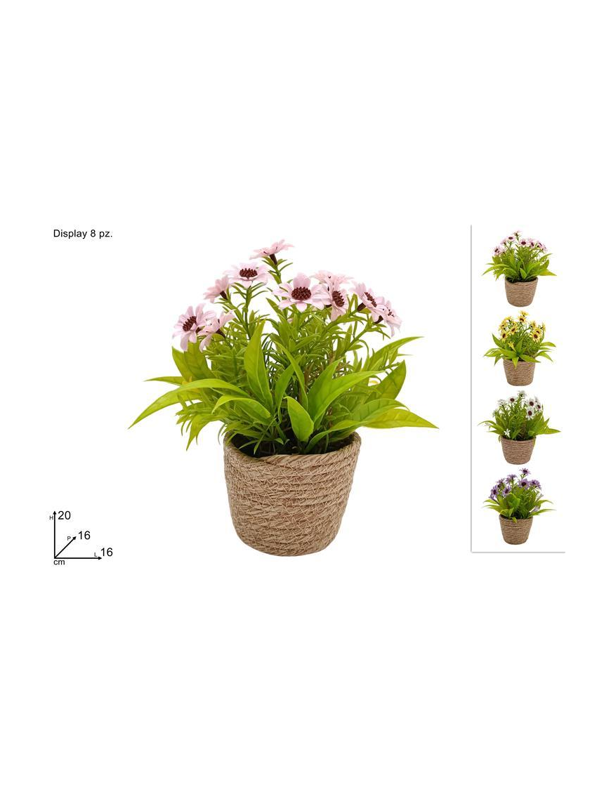 PIANTINA ARTIFICIALE MEDIA FIORI DI CAMPO COLORI ASSORTITI