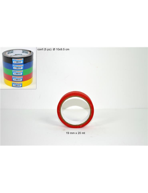 BRICO LINE COLORED RUBBER TAPE mm19x20m