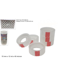 BRICO LINE WHITE ADHESIVE TAPE 6 pieces mm15x12m
